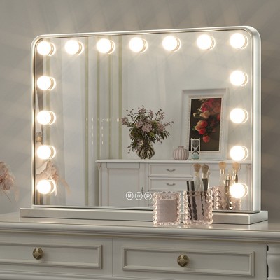 Keonjinn Large LED Vanity Makeup Mirror with LED Bulb Lights, Hollywood Makeup Mirror