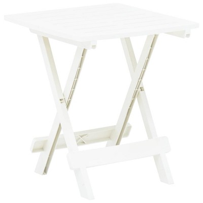vidaXL Folding Patio Table White 17.7 in.x16.9 in.x19.7 in. Plastic