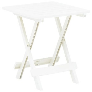 vidaXL Folding Patio Table White 17.7 in.x16.9 in.x19.7 in. Plastic - 1 of 4