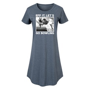Women's - The Big Lebowski - Eff It, Let's Go Bowling Graphic T-shirt Dress - 1 of 4