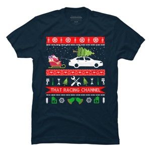 Men's Design By Humans Christmas Car ugly sweatshirts By kikotee T-Shirt - 1 of 4