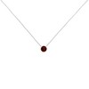 Silver Bezel Set 3.5mm Created Gemstone Solitaire Pendant Necklace - 4 of 4