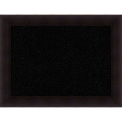 Espresso Brown Wood Framed Black Cork Bulletin Board 34 x 26