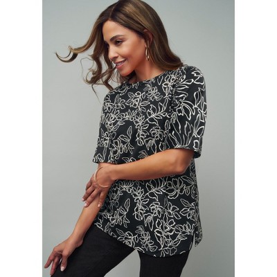 Jessica London Stretch Cotton Cuff Tee