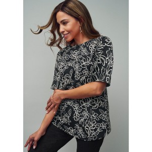 Jessica London Stretch Cotton Cuff Tee - 1 of 4