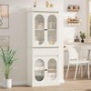 Kitchen Pantry Cabinet, Tall Storage Cabinet with Glass Doors and Adjustable Shelves, Freestanding Cupboard with Drawer - 4 of 4