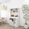 MAYEERTY White 67.7" Tall Kitchen Trash Cabinet, 3 Adjustable Shelves 2 Drawers Tilt-Out Bin - 2 of 4