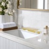 Cobbe Brushed Gold Widespread Waterfall Bathroom Sink Faucet 3-Hole 8-Inch Modern Bathroom Faucet Two-Handle Sink Faucet - 2 of 4