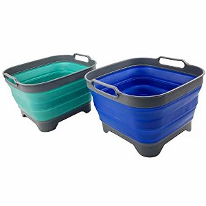 SAMMART 10L (2.64 Gallon) Collapsible Dishpan with Draining Plug - 1 of 4