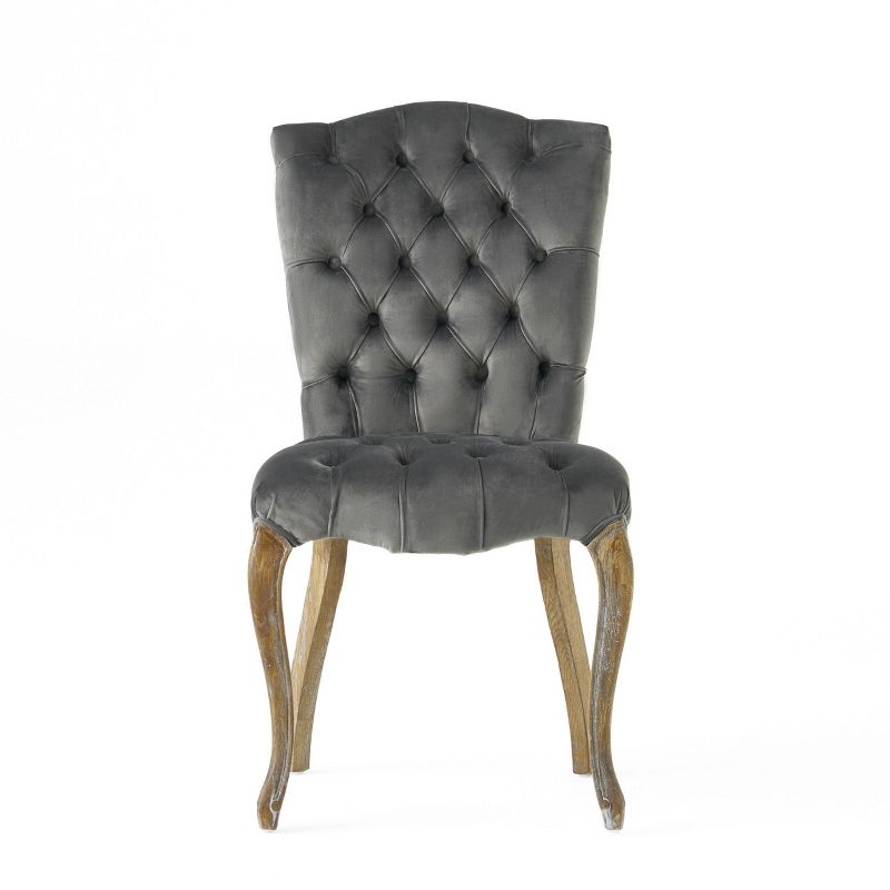 Set of 2 Moira New Velvet Dining Chair Charcoal - Christopher Knight Home, 3 of 7