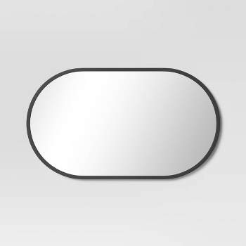 16" x 28" Metal Oval Pill Mirror Black - Project 62™