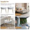 Round Coffee Tables with Golden Legs for Living Room, Grey - 2 of 3
