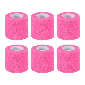Unique Bargains Self-Adhesive Elastic Breathable Bandage Athletic Tapes 6 Rolls 1" x 177" - 1 of 4