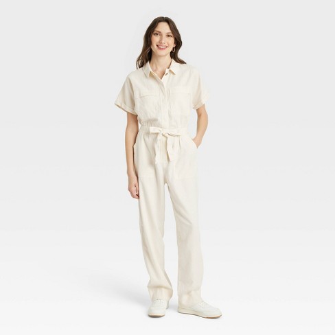 Linen Jumpsuit Women, Boiler Suit, Linen Overalls Women, Coveralls