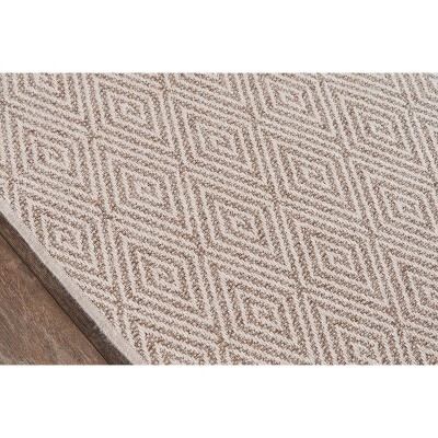 Natural Geometric Pattern Rectangular Polypropylene Rug
