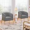 Yaheetech Set of 2 Barrel Shaped Armchair with Gold-tone Metal Legs for Living Room Bedroom - 2 of 4