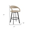 HomeRoots 30" Beige and Black Faux Leather and Iron Low Back Bar Height Swivel Bar Chair - 3 of 4