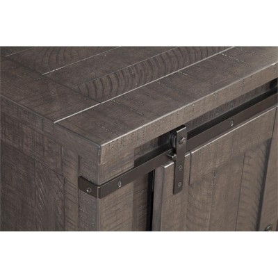 Rustic Sierra 65" Solid Pine TV Stand with Mesh Doors - Gray Finish
