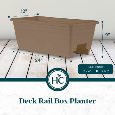 24" Chocolate Plastic Outdoor Deck Planter Box