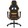 vidaXL Gaming Chair with Footrest Black and Orange Fabric - 3 of 4