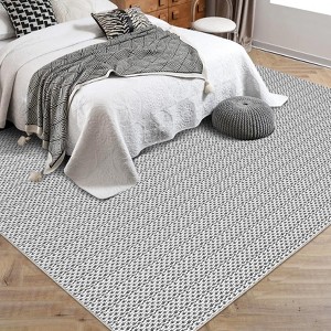 Large Modern Printed Accent Carpet with Non-Slip Backing, Non-Shedding Contemporary Woven-Style Indoor Floor Carpet - 1 of 3