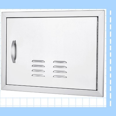 BBQ Access Door - Durable Outdoor Kitchen Cabinet Door in Brushed Stainless Steel for Barbecue Islands and Indoor/Outdoor Use