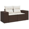 vidaXL 7 Piece Patio Sofa Set with Cushions - Brown and Cream - 4 of 4