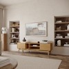 LuxenHome Oak Finish Manufactured Wood 70-Inch Wide Credenza TV Console with Storage Brown - 3 of 4