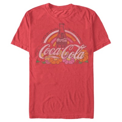 Men's Coca Cola Unity Rainbow Logo T-shirt - Red - Medium : Target