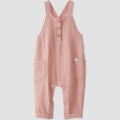 little Planet By Carter's Baby Gauze Overalls - Pink 6M