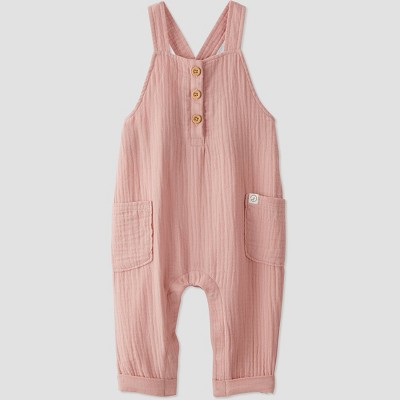 Image of Little Planet by Carter's Organic Baby Gauze Jumpsuit - Pink Newborn