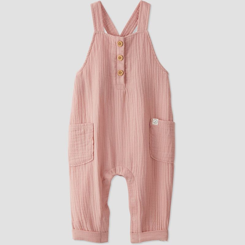 little Planet By Carter's Baby Gauze Overalls - Pink, 1 of 7