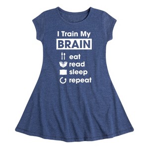 Girls' - Instant Message - I Train My Brain Fit & Flair Cap Sleeve Dress - 1 of 4