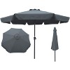 TiramisuBest 10 x 6.5ft Chocolate Rectangular Patio Umbrella: Crank & Push - Button Tilt for Garden, Pool, Market - 2 of 4