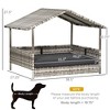 UbMelt Outdoor Dog House with Water-resistant Cushion Large Rattan Puppy Dog Kennel with Canopy - 3 of 4