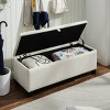 48'' Storage Ottoman Bench with Upholstered Seat and Hidden Compartment for Entryway or Bedroom,Modern Gray Storage Bench-LAOTIES - 3 of 4
