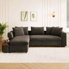 Merax L-Shaped Modern Chenille Fabric Sectional Sofa with Wooden Storage Compartment and Throw Pillows - 2 of 4