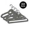 Trio Home Heavy Duty Rubber Hanger with Cascade Hook and Tie Bar,360 Degree Rotatable Hook (20 PACK)  - Grey - 2 of 4