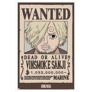 Trends International One Piece - Vinsmoke Sanji Wanted Poster Framed Wall Poster Prints - 1 of 4