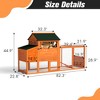 BENCMATE Pet Crates And Houses Colorful Pattern Portable Mobile Chicken Coop, With Egg-Laying Boxes, Activity Area, Orange, 82.30"*22.80"*44.90" - 3 of 4
