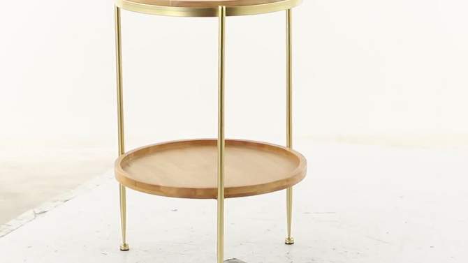 Contemporary Metal and Wood Accent Table Brown - Olivia &#38; May, 2 of 8, play video