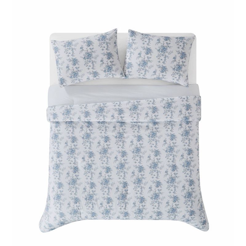 The Farmhouse By Rachel Ashwell British Rose Comforter Set White/Blue, 4 of 6