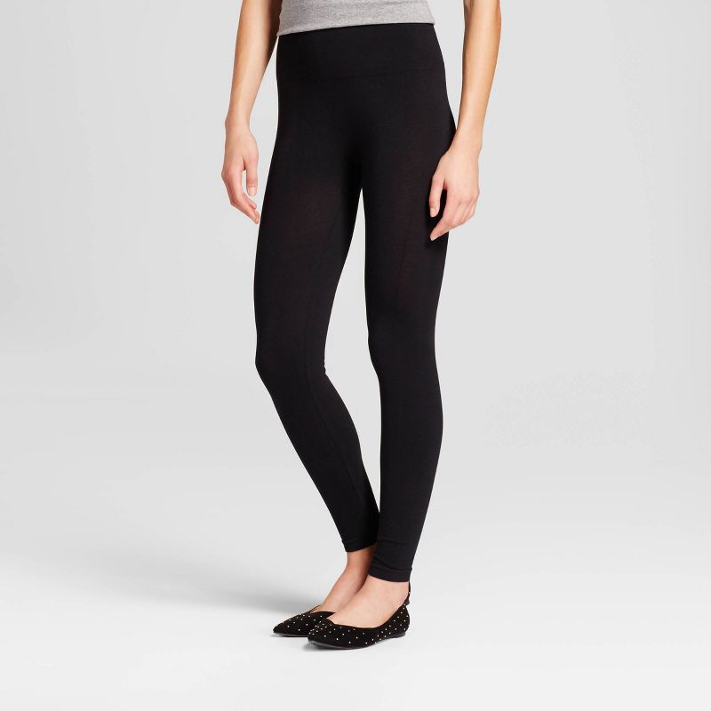 Women's High Waisted Cotton Blend Seamless Leggings - A New Day™, 1 of 9