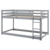 NicBex Twin Over Twin Bunk Bed with Built-in Ladder,Loft Bed with Fence for Bedroom,Black/White/Off-White/Gray - 4 of 4