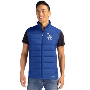 Los Angeles Dodgers Cutter & Buck Evoke Hybrid Softshell Recycled Mens Full Zip Vest - 1 of 1