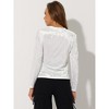 INSPIRE CHIC Women's Casual Vintage Velvet Crew Neck Long Sleeve T-shirts - 3 of 4