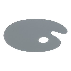 New York Central Grey Tempered Glass Palette 10x14" Oval – Scratch-Resistant, Easy-to-Clean Artist Palette for Precise Color Mixing, Reduced Glare, - 1 of 4