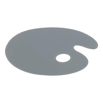 New York Central Grey Tempered Glass Palette 10x14" Oval – Scratch-Resistant, Easy-to-Clean Artist Palette for Precise Color Mixing, Reduced Glare,