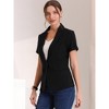 INSPIRE CHIC Women's Notch Lapel Collar One Button Office Formal Short Sleeve Blazer - 2 of 4