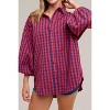 Women's Gingham Button Down Top - AnnieWear - 2 of 4